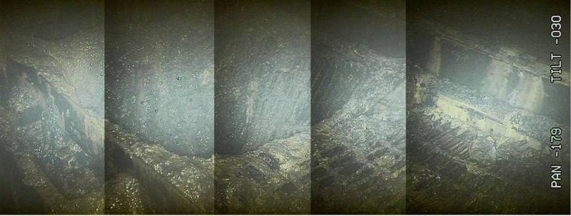 Tepco has discovered a 6.5-foot-wide hole in the metal grate under a pressure vessel in reactor No. 2's containment vessels at the Fukushima No. 1 nuclear power plant. (Image: Tepco)